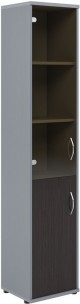Шкаф колонка комбинированная СУ-1.2(L) Венге/Металлик 406*365*1975