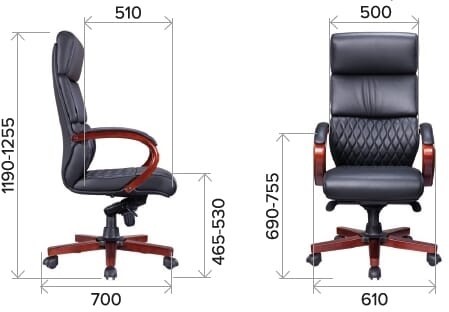 Кресло руководителя Everprof President Wood экокожа Черный 