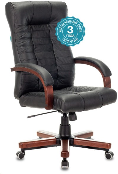 Кресло руководителя Бюрократ KB-10 WALNUT кожа