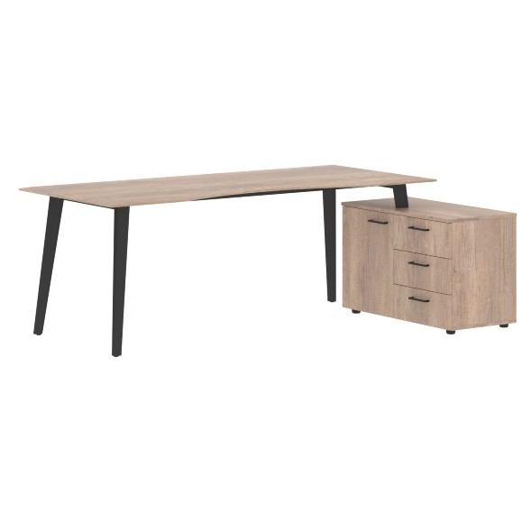 Стол руководителя с тумбой JCT 2013(R) 2000х1300х750 JAY в Сочи 