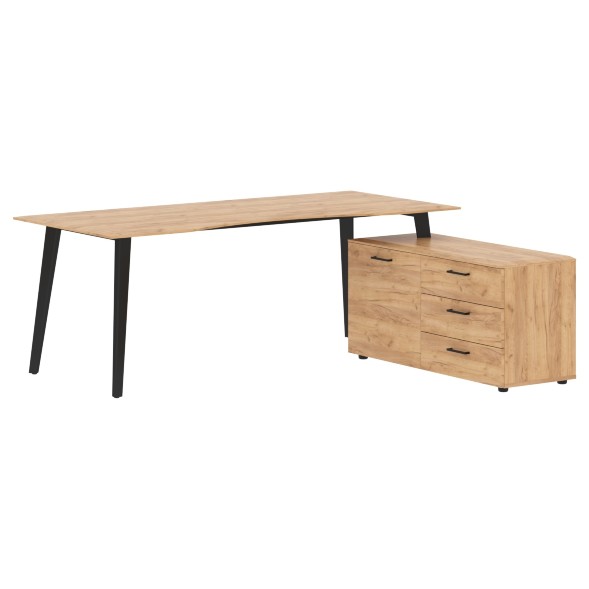 Стол руководителя с тумбой JCT 2018(R) 2000х1800х750 JAY в Сочи 