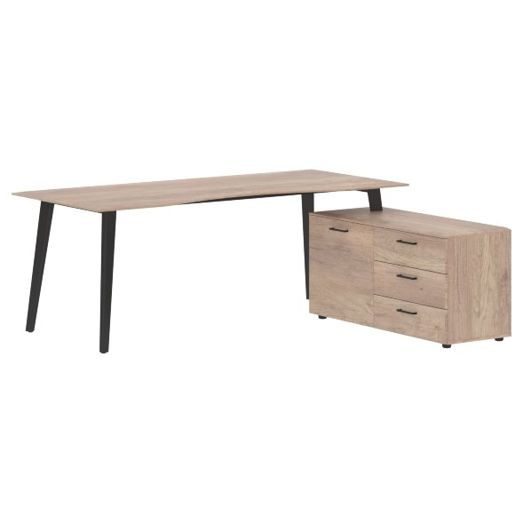 Стол руководителя с тумбой JCT 2018(R) 2000х1800х750 JAY в Сочи 