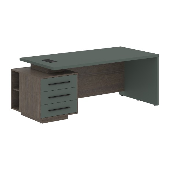 Стол руководителя с тумбой VCT 2090(L) 2000х900х750 VELION в Сочи 