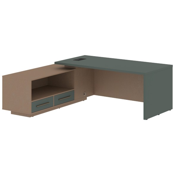 Стол руководителя с тумбой VCT 2119(L) 2100х1900х750 VELION в Сочи 