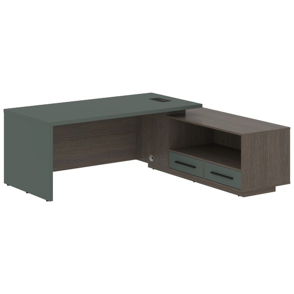 Стол руководителя с тумбой VCT 2119(R) 2100х1900х750 VELION в Сочи 