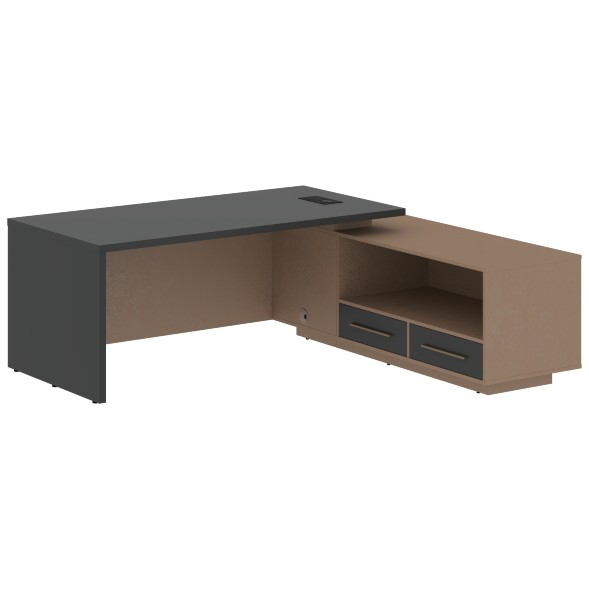 Стол руководителя с тумбой VCT 2119(R) 2100х1900х750 VELION в Сочи 