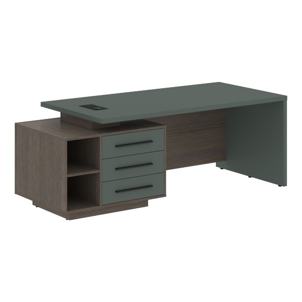 Стол руководителя с тумбой VCT 2190(L) 2100х900х750 VELION в Сочи 