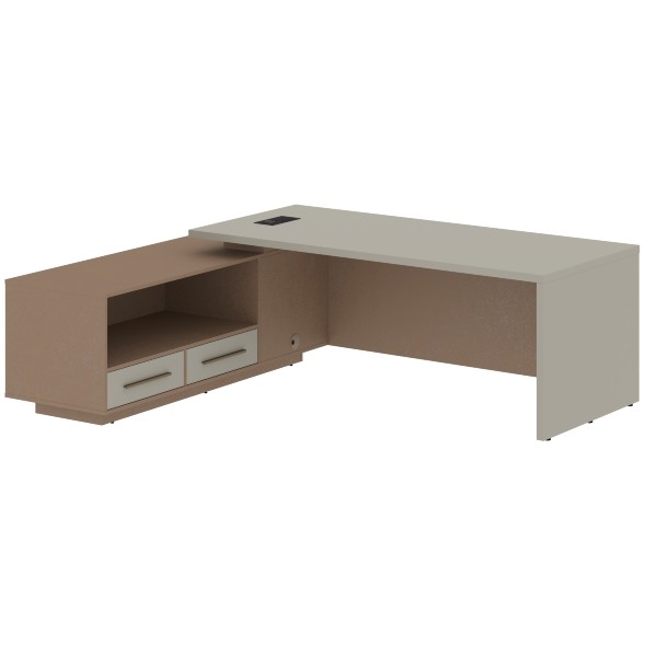 Стол руководителя с тумбой VCT 2319(L) 2300х1900х750 VELION в Сочи 