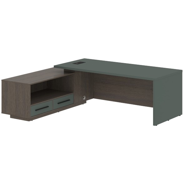 Стол руководителя с тумбой VCT 2319(L) 2300х1900х750 VELION в Сочи 