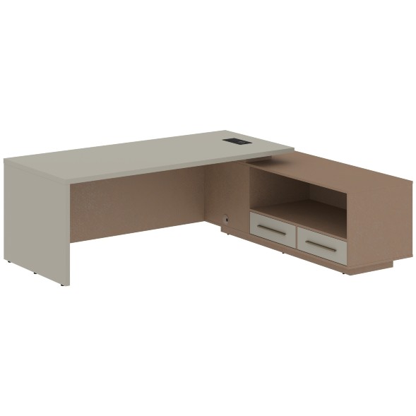 Стол руководителя с тумбой VCT 2319(R) 2300х1900х750 VELION в Сочи 