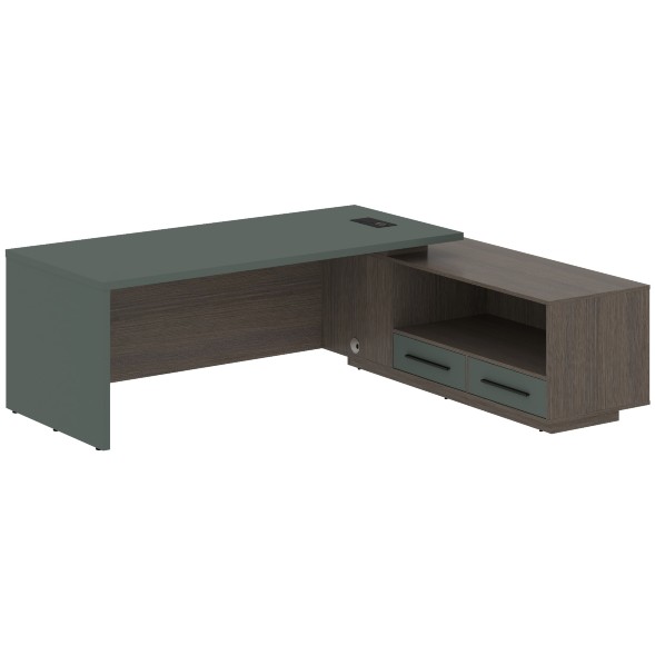 Стол руководителя с тумбой VCT 2319(R) 2300х1900х750 VELION в Сочи 