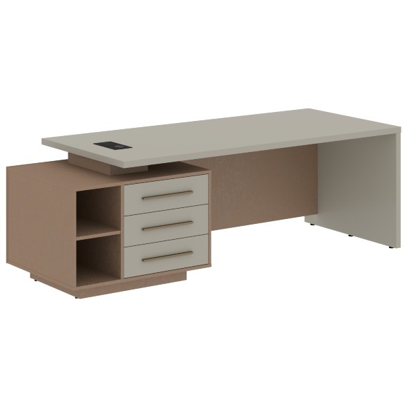 Стол руководителя с тумбой VCT 2390(L) 2300х900х750 VELION в Сочи 